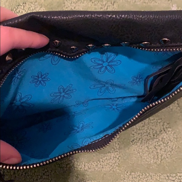 Black leather fringe clutch - Picture 4 of 5